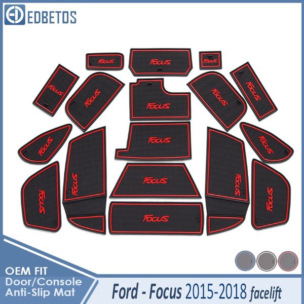 Car Gadget Pad For Ford Focus 3 3 5 Mk3 2015 2016 2017 2018 Facelift St Accessories Gel Pad Rubber Gate Slot Mat Cup Mats Tap Car Interior Decoration
