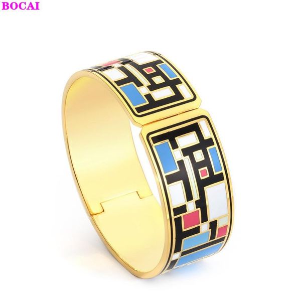 

bocai cloisonne women's enamel bracelet 2020 new fashion popular jewelry cloisonne enamel bracelet for women, Black