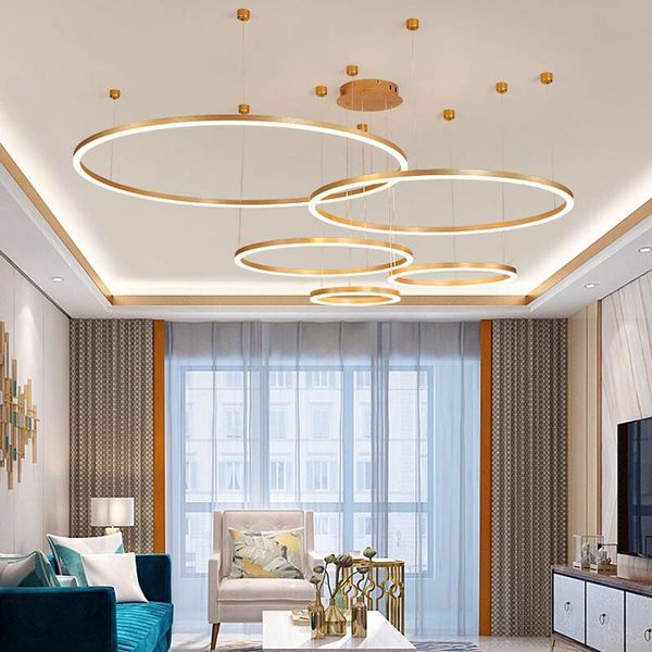 2019 Gold Chandeliers Adjustable Diy Led For Living Room Round