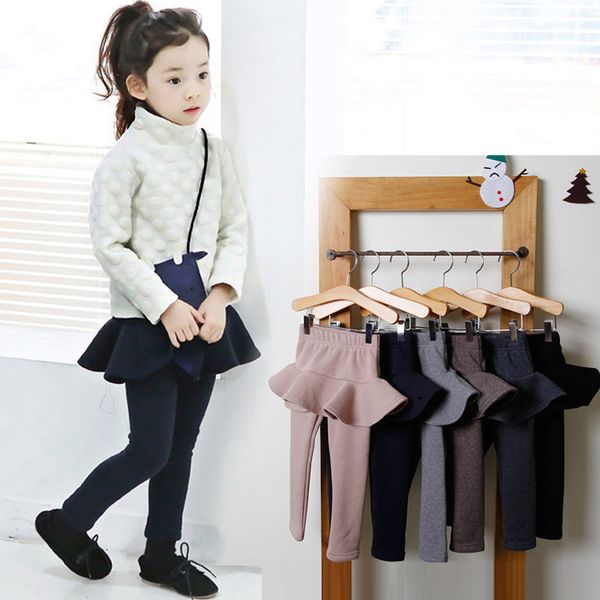 

kids leggings girls skirt pants autumn cotton skirt-pants leggings children clothing girls ruffle tutu skirt pants, Blue