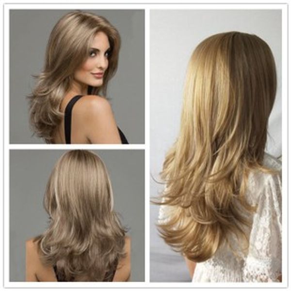 

европейские и американские парики женщина длинные вьющиеся волосы парики золота длинные волосы химические волокна капюшоны завод пятна оптов, Black