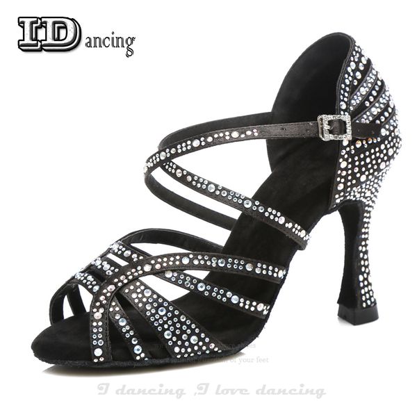 

jazz shoes dance latin dancing rhinestone salsa latin shoes sneakers dance black full diamond jusedanc