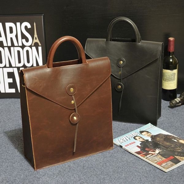 

men retro backpack briefcase pu leather waterproof school rucksack bags outdoor u50c