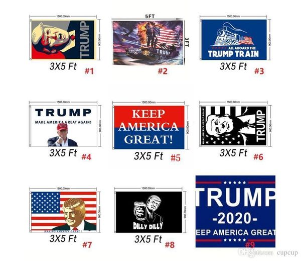 

90*150cm donald john trump amercia flags polyester head metal grommet personality decortive trump banner flag mma1651