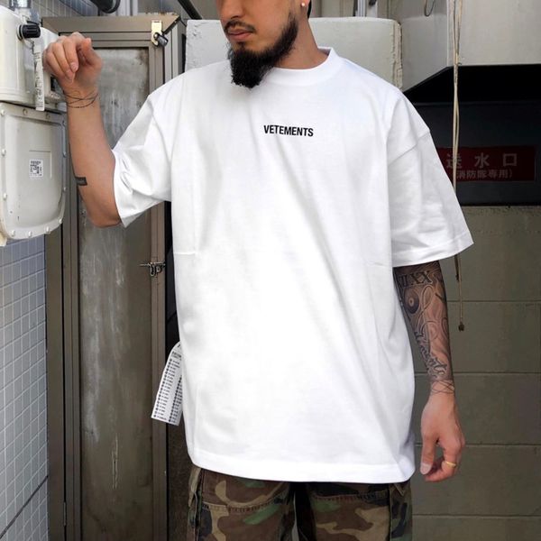 

vetements t shirt новый бренд моды роскошный дизайнер мужская футболка мода досуг хип-хоп высокое качество das mulheres designer de homens, White;black