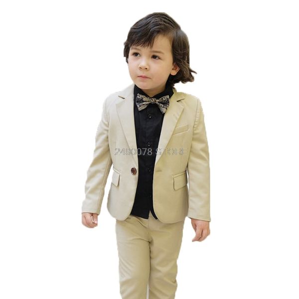 

flower boys wedding suit school kids formal jacket pants 2pcs tuxedo children performance dance party dress host costume, Blue