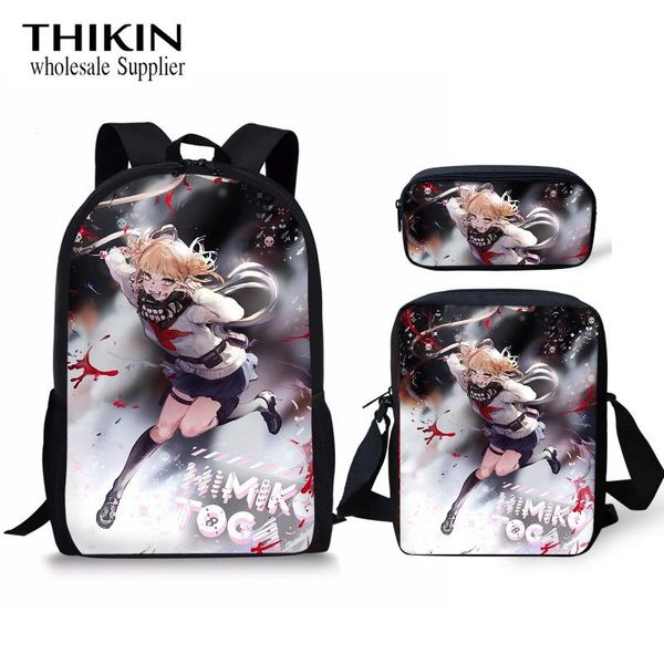 

thikin toga himiko pattern student school backpack japanese anime backpack for teenager girls boys large schoolbags set custom