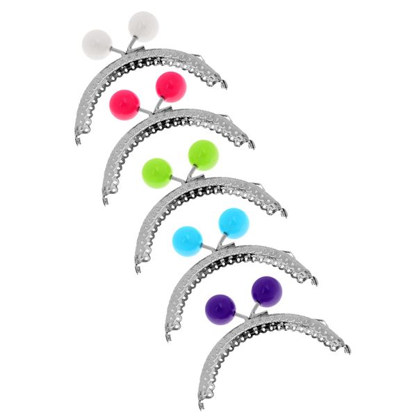 

8.5cm metal frame clasp for purse handle bag candy bead head of 5pcs, Black