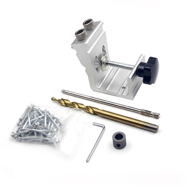 

aluminium alloy woodworking hole drill punch positioner guide locator jig set joinery system kit diy tools