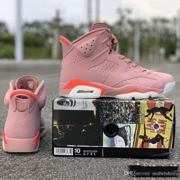 

2019 Aleali May Basketball Shoes 6s Pink Upper Leather New Designer Athletic Trainers Mens Women Sports Shoes Size 36-45