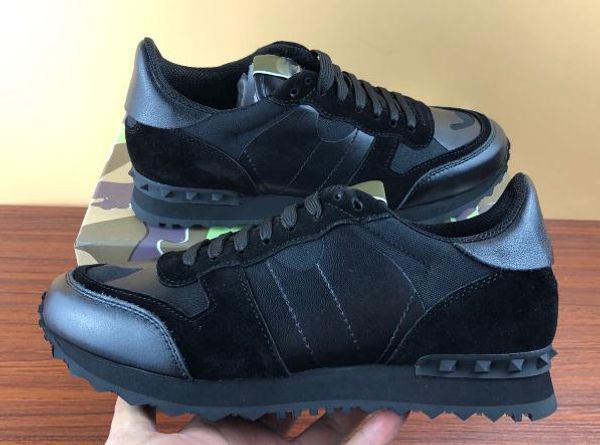 

fashion men designer shoes black gray sneakers genuine leather stud sneakers shoes casual women men dress shoes with box