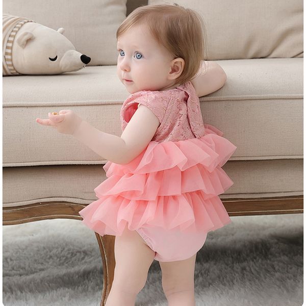

детская одежда для новорожденных детские baby girl одежда без рукавов оборками bodysuit пачка юбка твердая 1pc outfit 0-2y, Blue