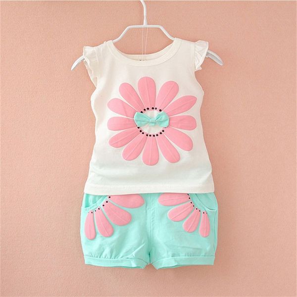 

print kids clothes toddler kids baby boys girl cartoon outfits t shirt shorts clothes set cute toddler girl clothing set, White