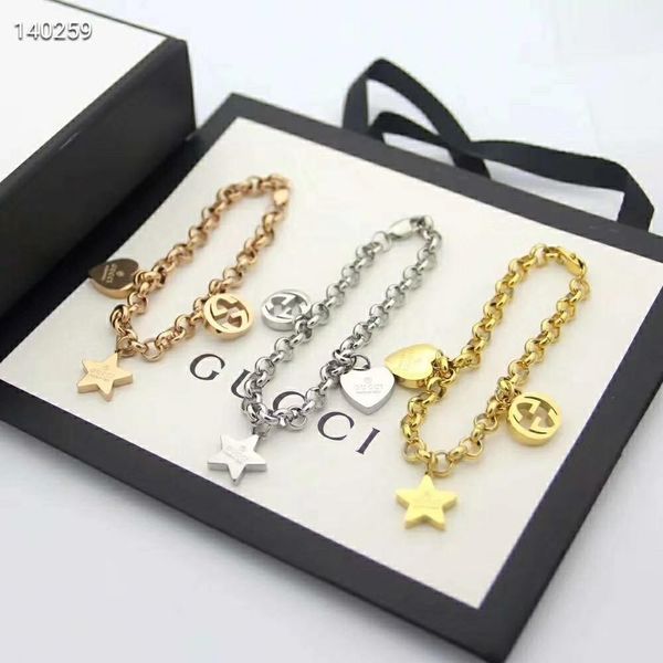 

new european and american fashion high-end bracelets luxury women accessories titanium steel bracelets(no box, Black