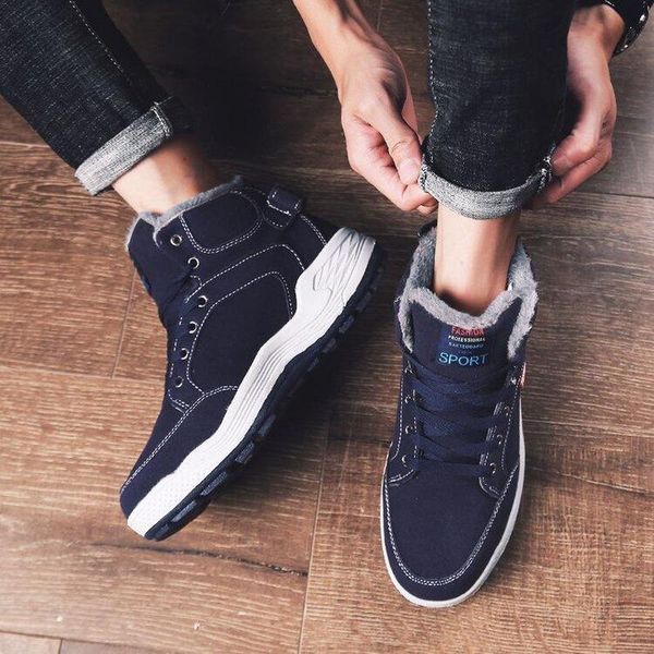 

men ankle boots snow warm lace up flats shoes male man shoe men's outdoor pu leather booties sapato feminino chaussure c012062, Black