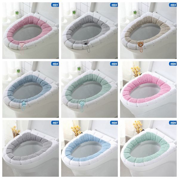 

plush winter comfortable soft heated washable toilet seat mat set bathroom accessories for home decor close stool mats