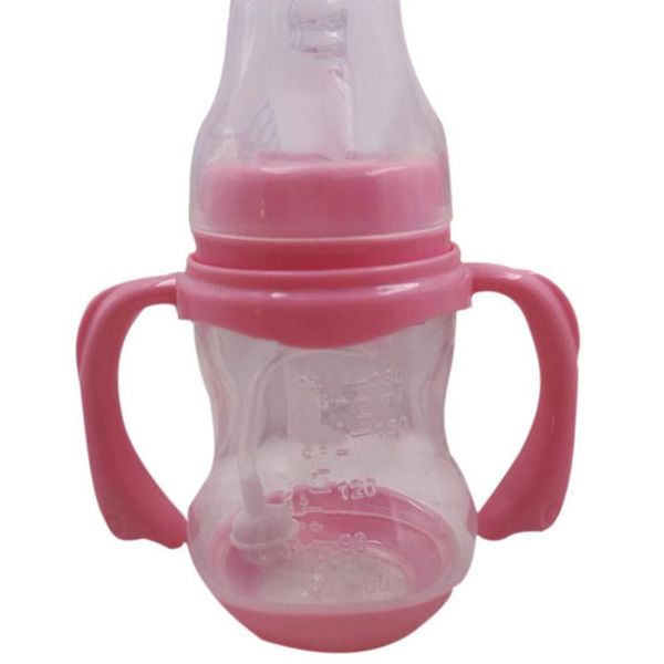 

standard mouth baby infant kids automatic pipette straw pacifier nipple milk feeding bottle / non slip handle & cup cover