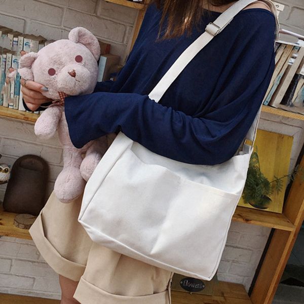 

abdb-new female student fashion wild shoulder shopping bag large capacity canvas diagonal bag