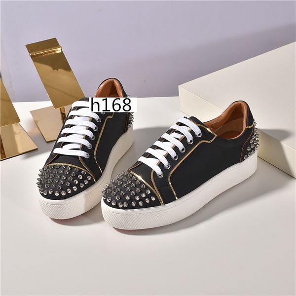

new women men casual shoes.red sole flats with krystal spikes black white donna flats sneakers size 37