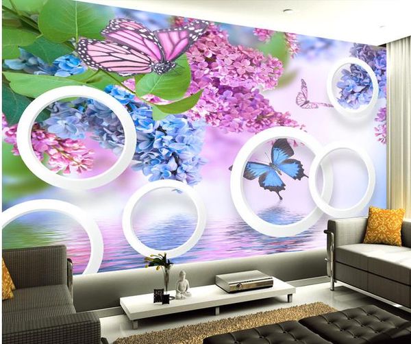 

reflection in the water, dreamy flowers, 3d background wall wallpaper for walls 3 d for living room