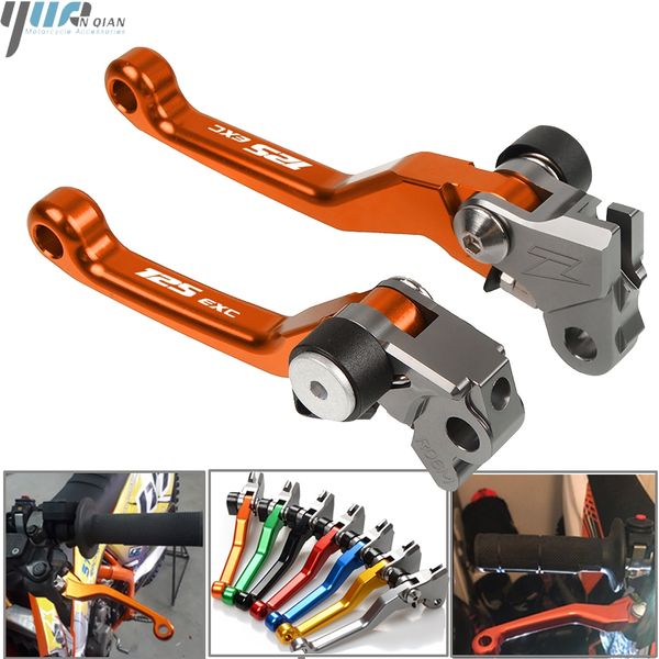 

motorbike aluminum motorcycle accessories dirt bike pivot brake clutch levers for 125exc 125 exc 2004-2008 2007 2006 2005