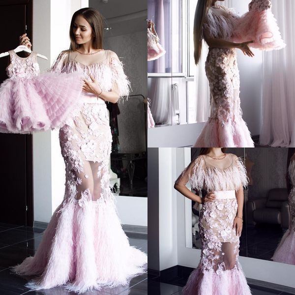 

modest new arrival evening dresses jewel neck short sleeve feather pears beads applique formal dresses sweep train party gowns, Black;red