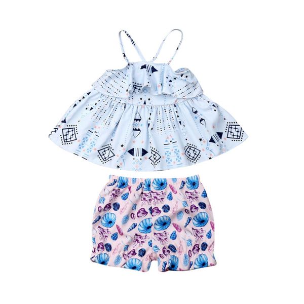 

newborn toddler baby girl floral +shorts pants summer outfit clothes set, Pink;blue