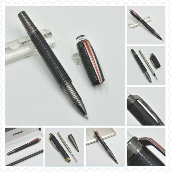 

luxury black pvd-plated fittings ballpoint pen / roller ball pen with series number office stationery business writing ball pens mbhd2014, Blue;orange