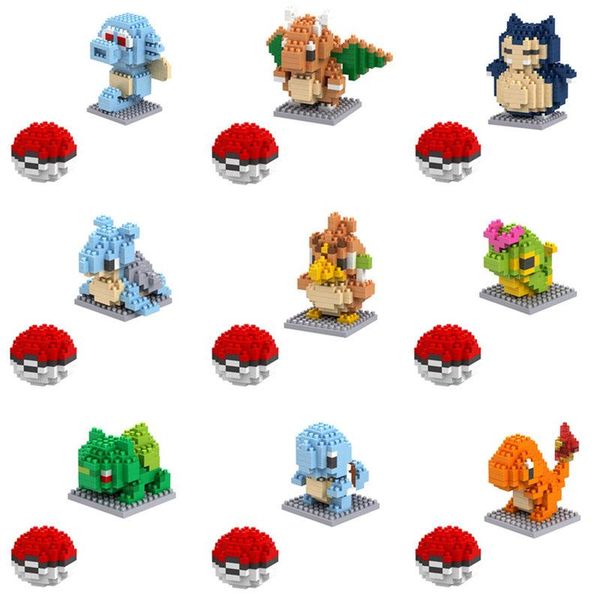 

96pcs small particles blocks 20 models figures diamond elf ball building blocks toys christmas gifts anime puzzle crea tive po kemon elves