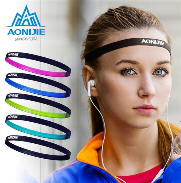 

aonijie men women sports 1 pc hair bands sports headband anti-slip elastic rubber sweatband football yoga, Yellow;black