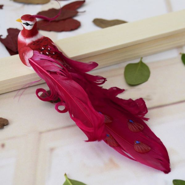 

12шт сада декоративные peahen искусственный craft птица павлин малый птица пена сад домашний декор съемные украшения