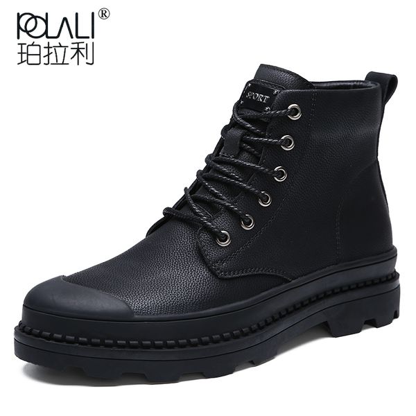 

2018 new non-slip, wear resistant military boots black round toe breathable waterproof mens work shoes