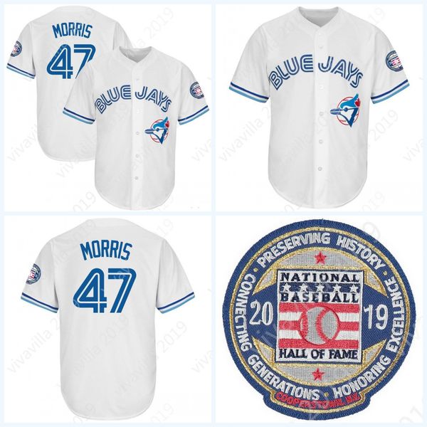 

Custom Men's 47Jack Morris 2019 Hall of Fame Patch Blue Jays White Toronto women kids Baseball Jerseys