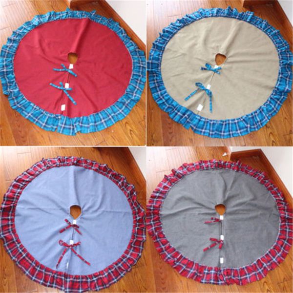 

1pcs creative snow plush christmas tree skirts 122cm ruffles fur carpet xmas decoration new year home outdoor event tree skirts