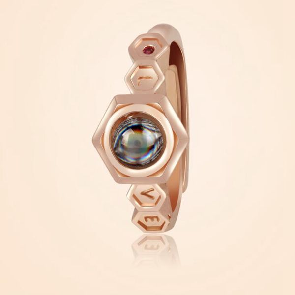 

6pcs /lots Fashion Memory Projection Rings 100 Languages I Love You Open Rings Romantic Loves Memory Couple Gift