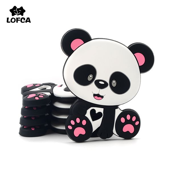 

lofca panda silicone teether panda shape for pacifier clips diy cute teething toys silicone beads baby teether
