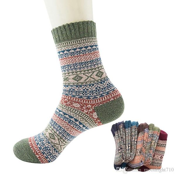 

winter thick warm stripe wool socks casual calcetines hombre men socks business male cotton sock drop shipping, Black