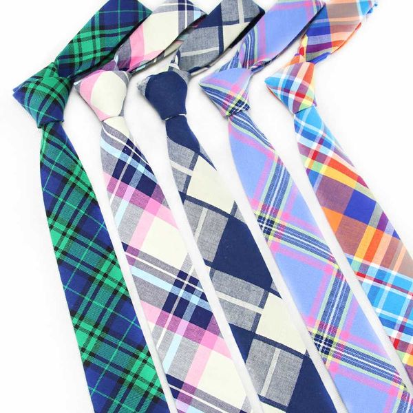 

cotton ties for men plaid necktie krawatte mode homme narrow neck tie gravatas corbatas slim suit vestidos mens neckties party, Blue;white