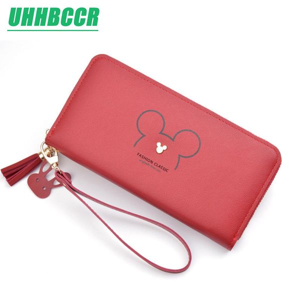 

women long wallet cartoon cute coin purse hasp card holder womens wallets and purses female wallets, Red;black