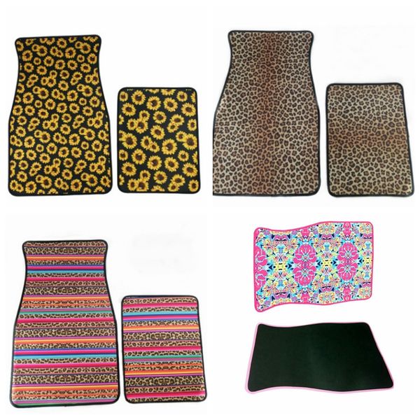 

leopard print mats neoprene car car mat floor foot carpets anti skidding bathing bedroom decor blanket carpets 2pcs/lot universal yysy150
