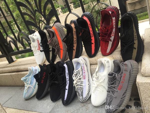 

2019 static shoes with box sesame butter 350 v2 black white breds oreos running shoes sports sneakers size 36-48