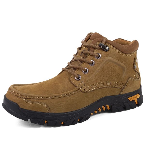 

2019 new arrival autumn winter boots men leather style fashion male work shoes ankle snow boot large, Black