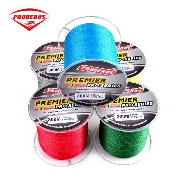 

pro beros 300m pe 4 braid weaves fishing line braided fishing line multifilament super strong 6lb~100lb