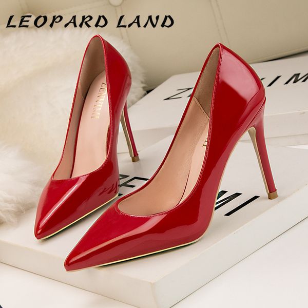 

leopard land women's shoes slim high-heeled shoes with ultra-high-heeled shallow mouth banquet pointed zwm, Black