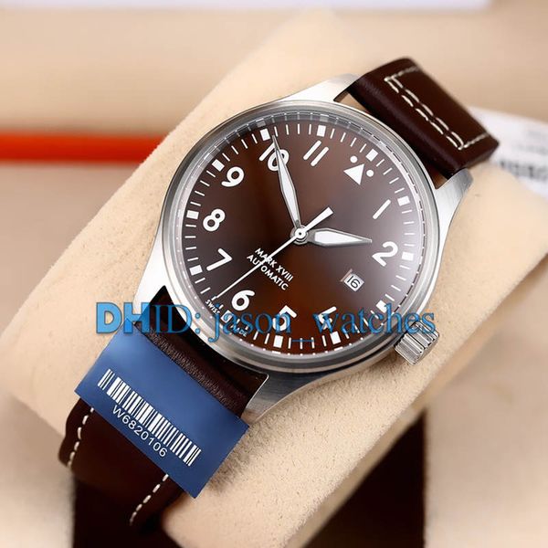 

sports mens watches 327003 40mm man mechanical autoamtic movement sapphire brown dial cowhide leather band wrisrtwatches montre de luxe, Slivery;brown