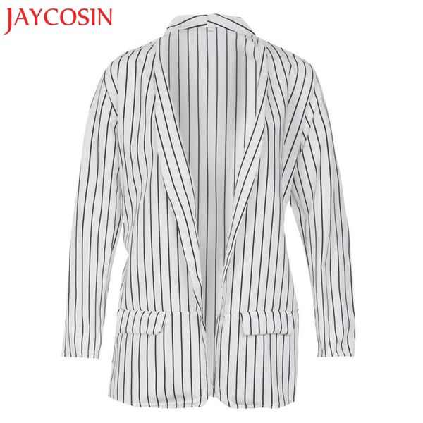 

klv women ladies long sleeve striped stylish duster jacket coat polyester, Black;brown
