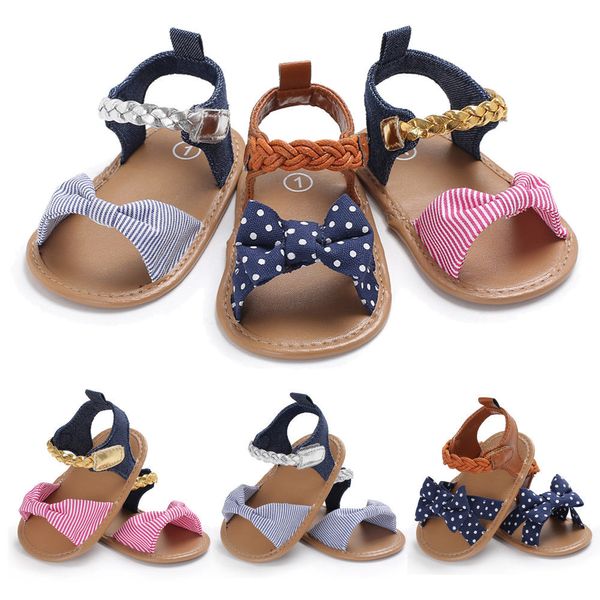 

2019 new toddler girl boy baby sweet bow-knot sandals summer canvas moccasin shoes prewalker 0-18m dropshipping, Black;red