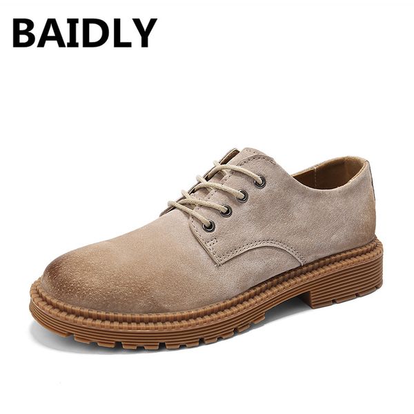 

baidly men ankle boots casual men genuine leather boots leather shoes calzado hombre, Black