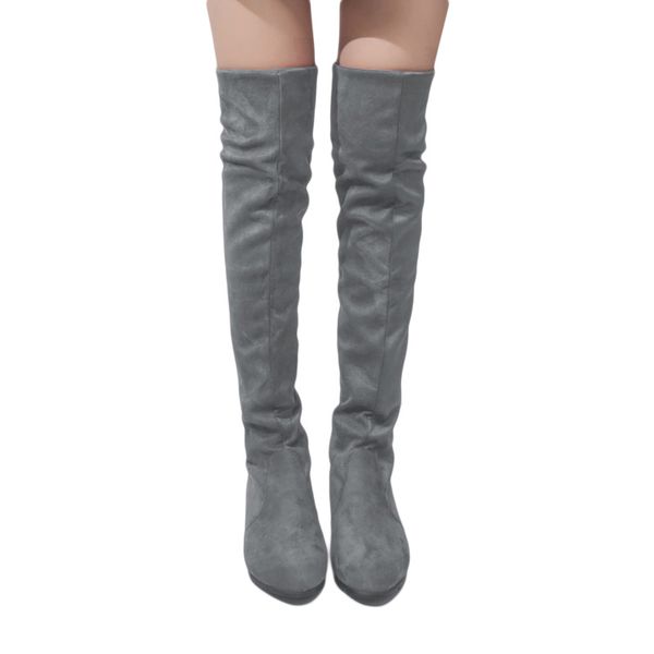 

woman's high boots shoes fashion women over the knee high boots autumn winter bota feminina thigh, Black