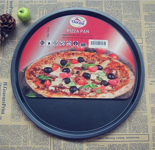 

13 inch pizza shallow pan non-stick carbon steel pizza plate baking mold